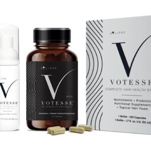 Vitesse hair care kit with a bottle of oil and a box.