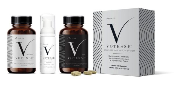Vitesse hair care kit with a bottle of oil and a box.