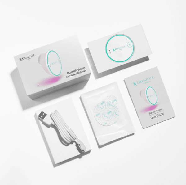 Omnilux blemish eraser product inclusions - KnoxGlow Aesthetics